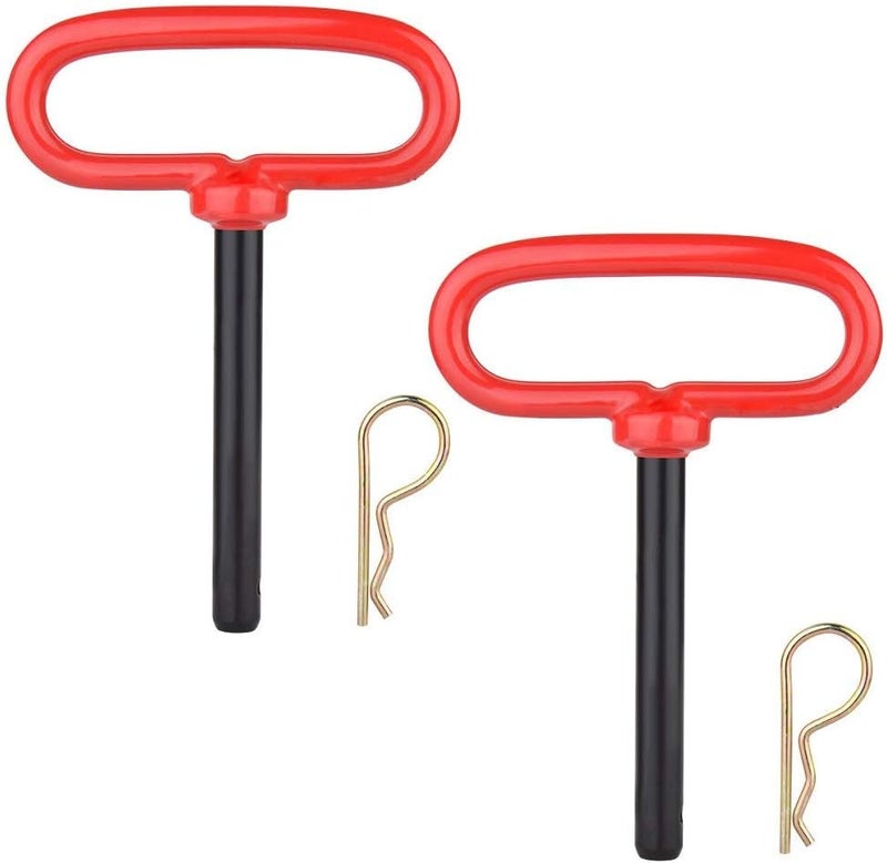 Comonc 3/4 inch Red Handle Hitch Pin Trailer Towing Hitch Pin and Clip Tractor Pins ,3/4 * 6-1/2 inch - Image 1
